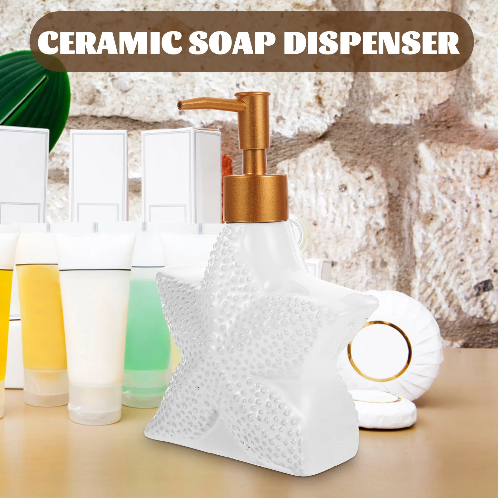 Dispensador de Jabón Marino de 500 ml, Botella con Bomba de Presión Manual para Champú, Gel de Ducha, Jabón Líquido, Dispensador Decorativo para Baño