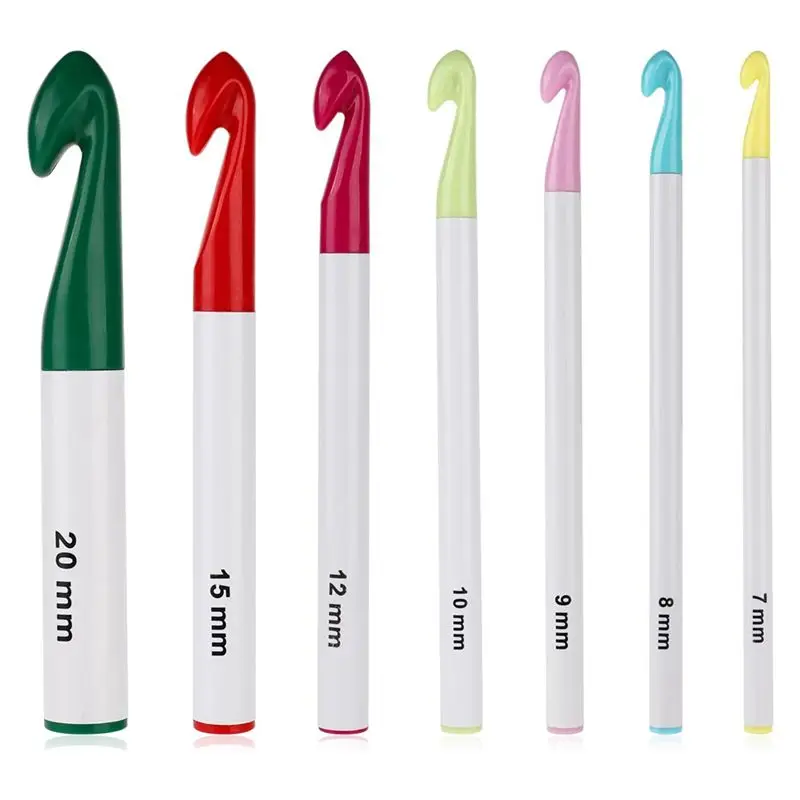 

AF89-Crochet Hooks ,7Mm To 20Mm Crochet Hooks Kit For Crocheter, Plastic Crochet Hooks Knitting Needles Ergonomic Handle