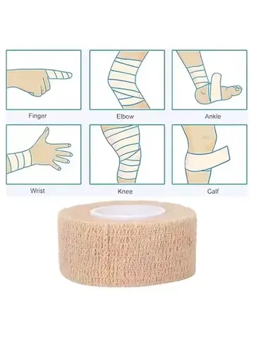 Self Adherent Cohesive Bandage Wrap Stretch Non Woven Self Adhesive Tape - Skin Colour Athletic Elastic Bandage