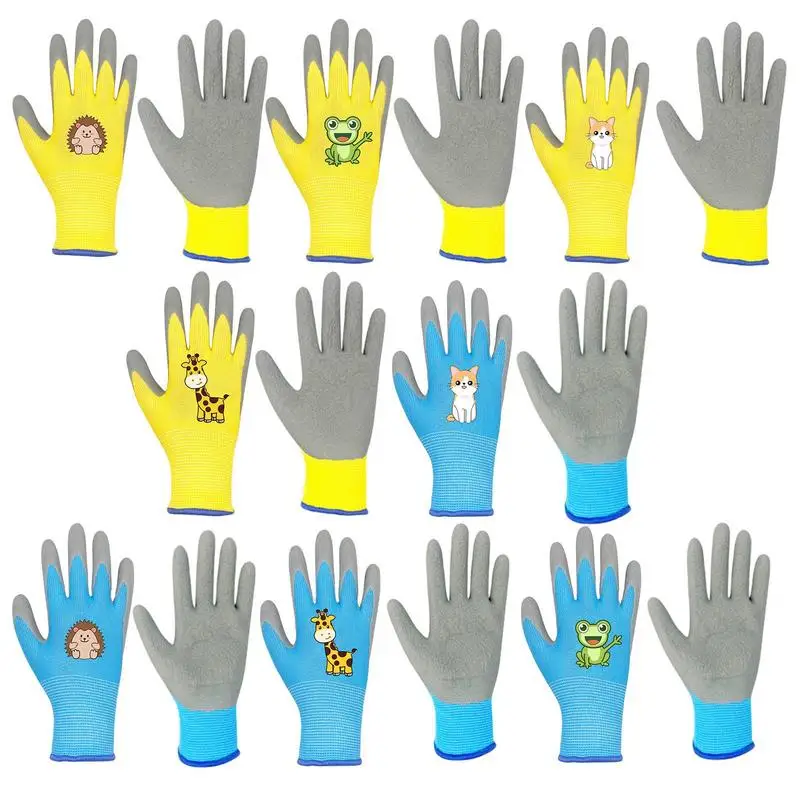 Gardening Gloves For Kids Durable And Waterproof Garden Work Gloves 4pairs/set Latex Coated Gloves For Toddlers Youth Girls Boys