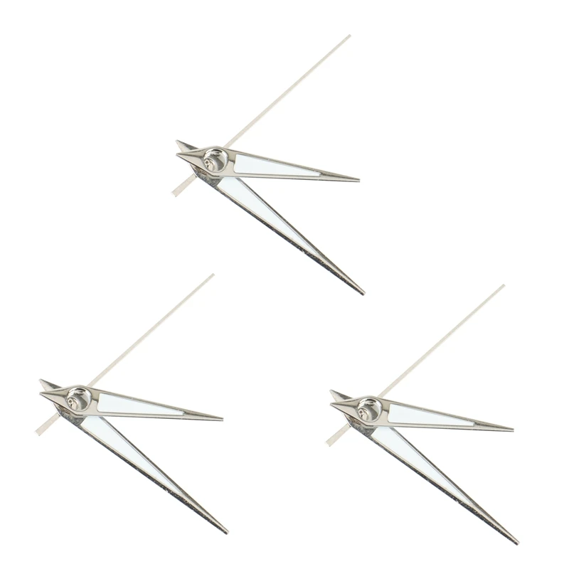 3X Watch Hands Silver Hands Watch Green Super Luminous Suitable For NH35, NH36 Movement B