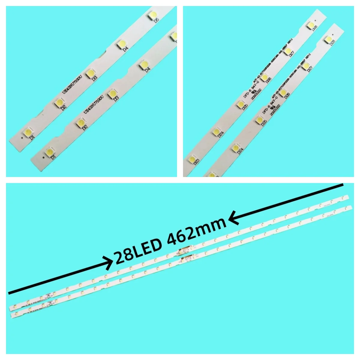 100% جديد 2 قطعة/المجموعة شرائط ليد ل UE43RU7405 UE43RU7406 UE43RU7409 UE43RU7410 UE43RU7412 UE43RU7415 UE43RU7419 UE43RU7440 #1