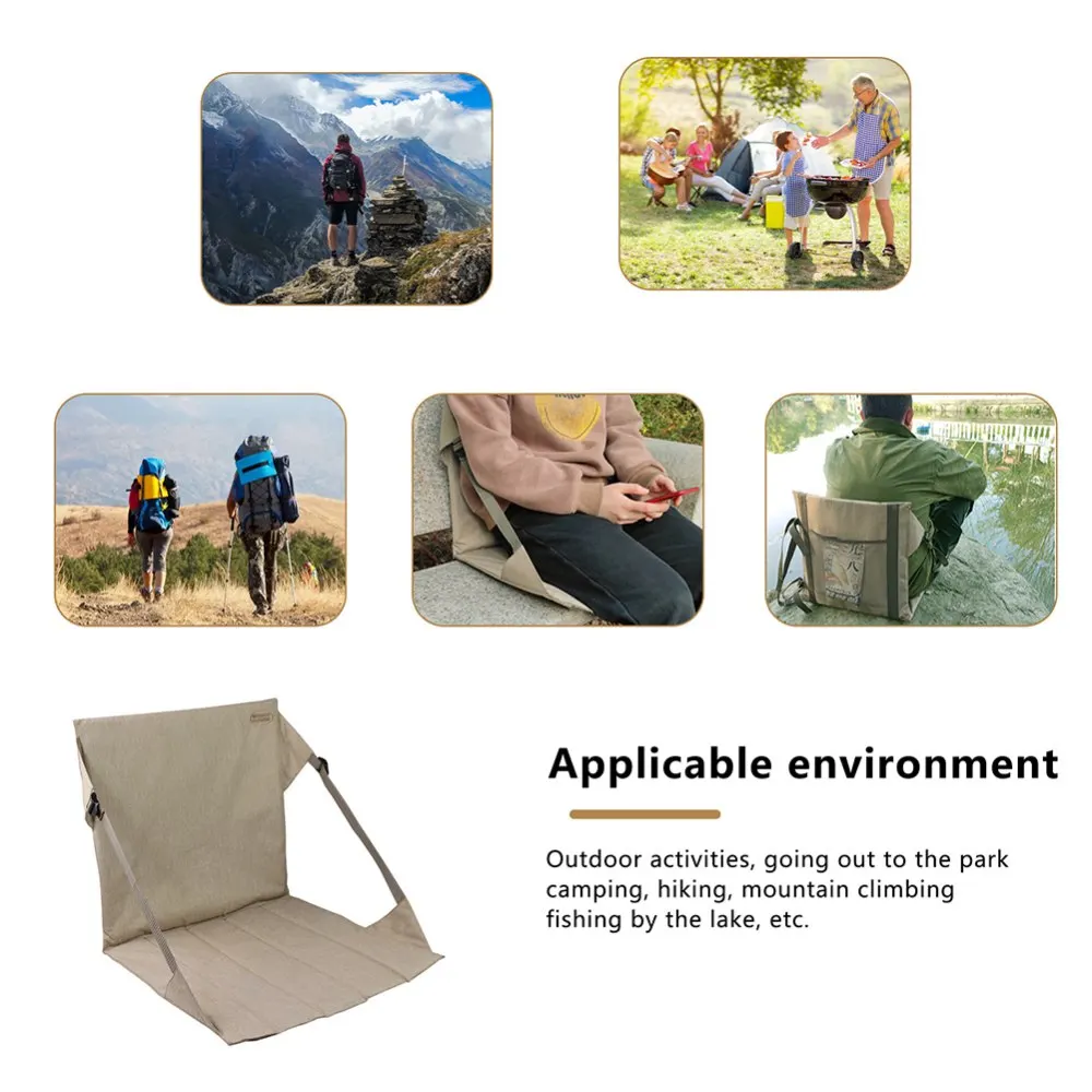 Foldable Outdoor Picnic Camping Beach Chair Soft Stadium Seat Cushion for Camping Hiking Padded Kayak Seat