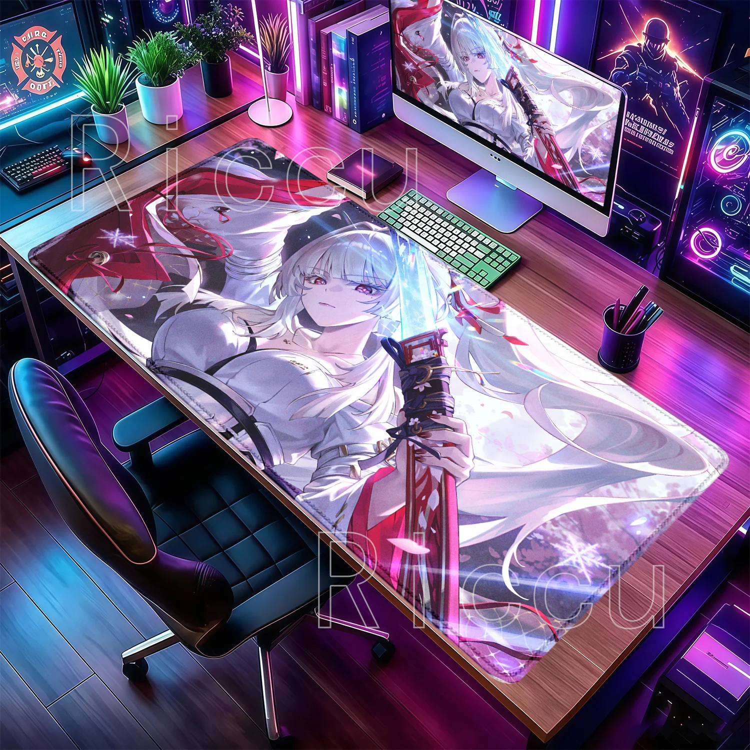 Mousepad Hiyuki Gaming WuWa Nonslip Larger Mouse Mat Wuthering Waves Anime Girl Office Accessories Keyboard HD Printing Desk Mat