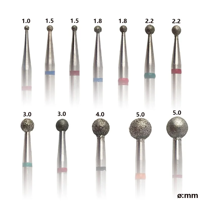 12 modelos de bola cabeça de polimento de unhas cabeça de lixamento de diamante para remover cutícula de pele morta ferramentas de lixadeira cabeça de substituição