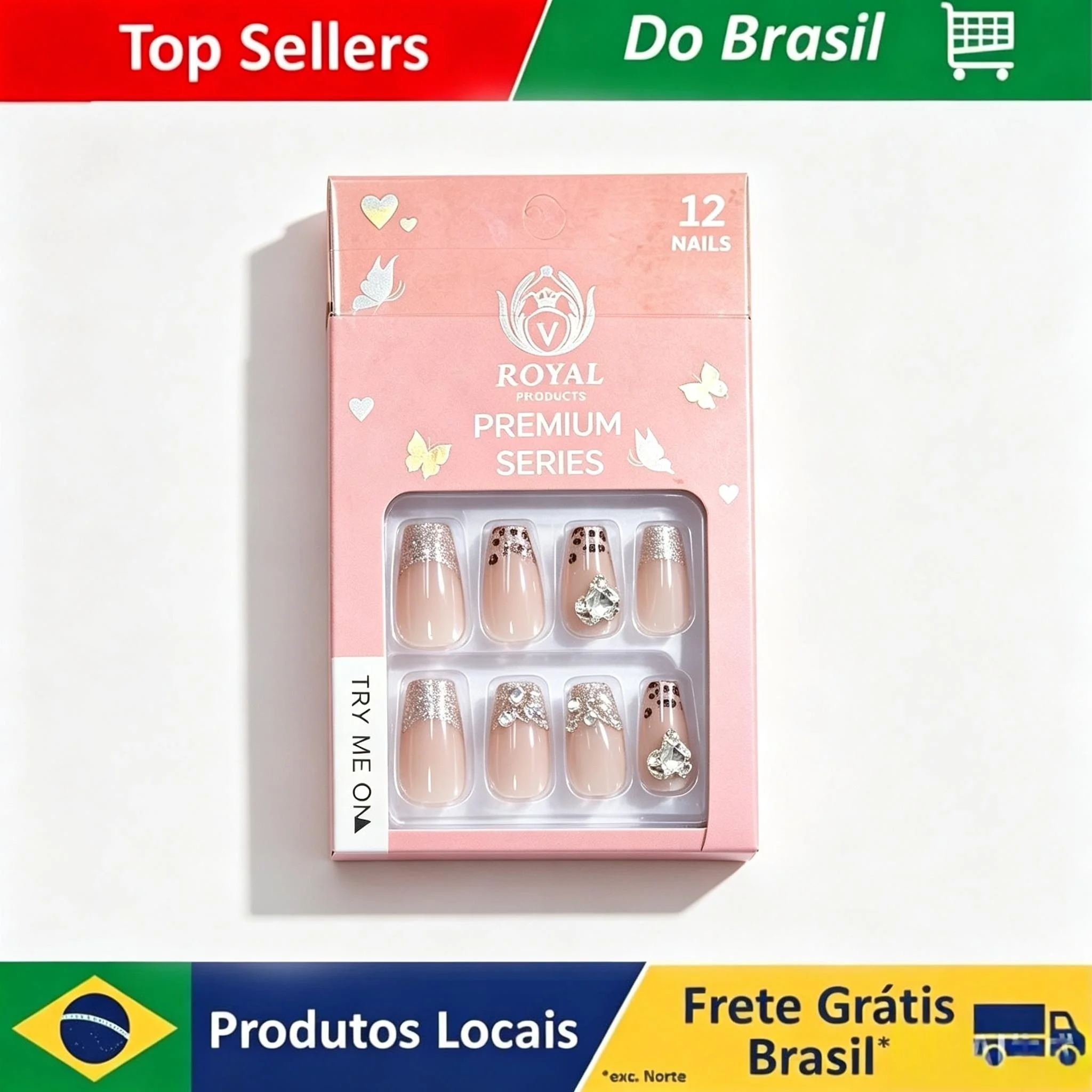 Unhas Postiças de Longa Duração (7-14 Dias) com Vários Estilos, Portáteis e Fáceis de Aplicar, Finas e Duráveis, Reutilizáveis para Manicure Feminina e Masculina