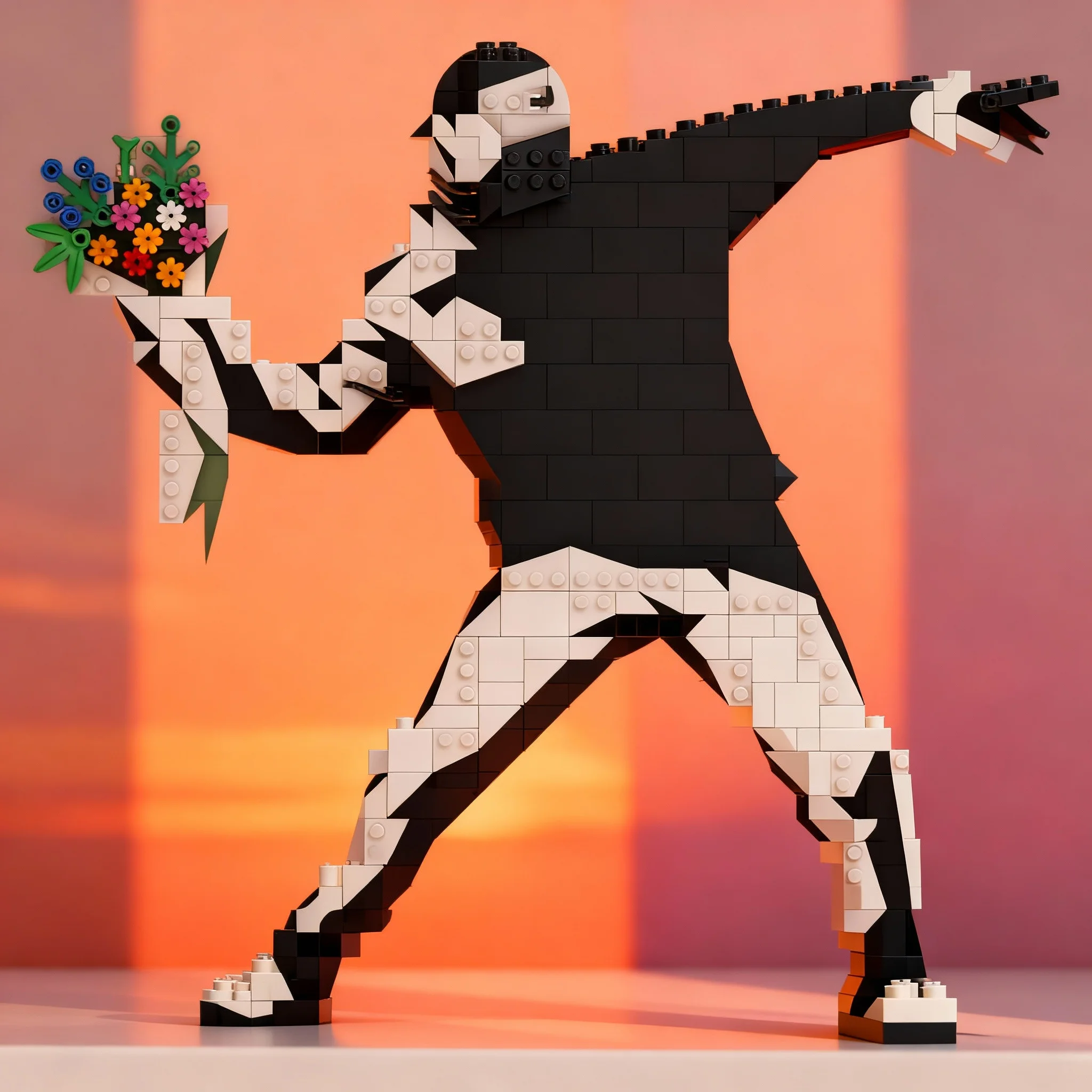 

785pcs MOC Banksy Flower Throw Art Model Building Blocks Construction DIY Christmas Gifts Toy Idea Education Kids Birthday