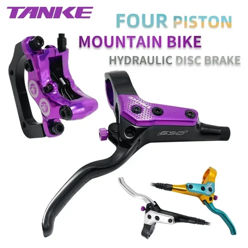TANKE MTB freno de disco hidráulico de 4 pistones 850/1700mm pastillas de freno de resina presión de aceite AM abrazadera delantera trasera para bicicleta de montaña ultraligera