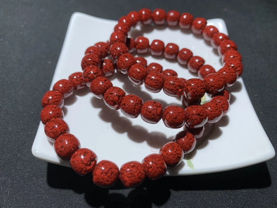 Natural Cinnabar Quartz Bracelet Reiki Healing Fengshui Stone Fashion Jewelry For Women Holiday Gift 1PCS 9X8MM