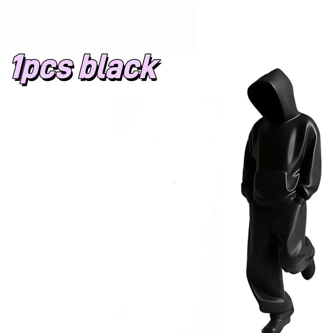 Faceless Thinker Model Set, Black & White Decor