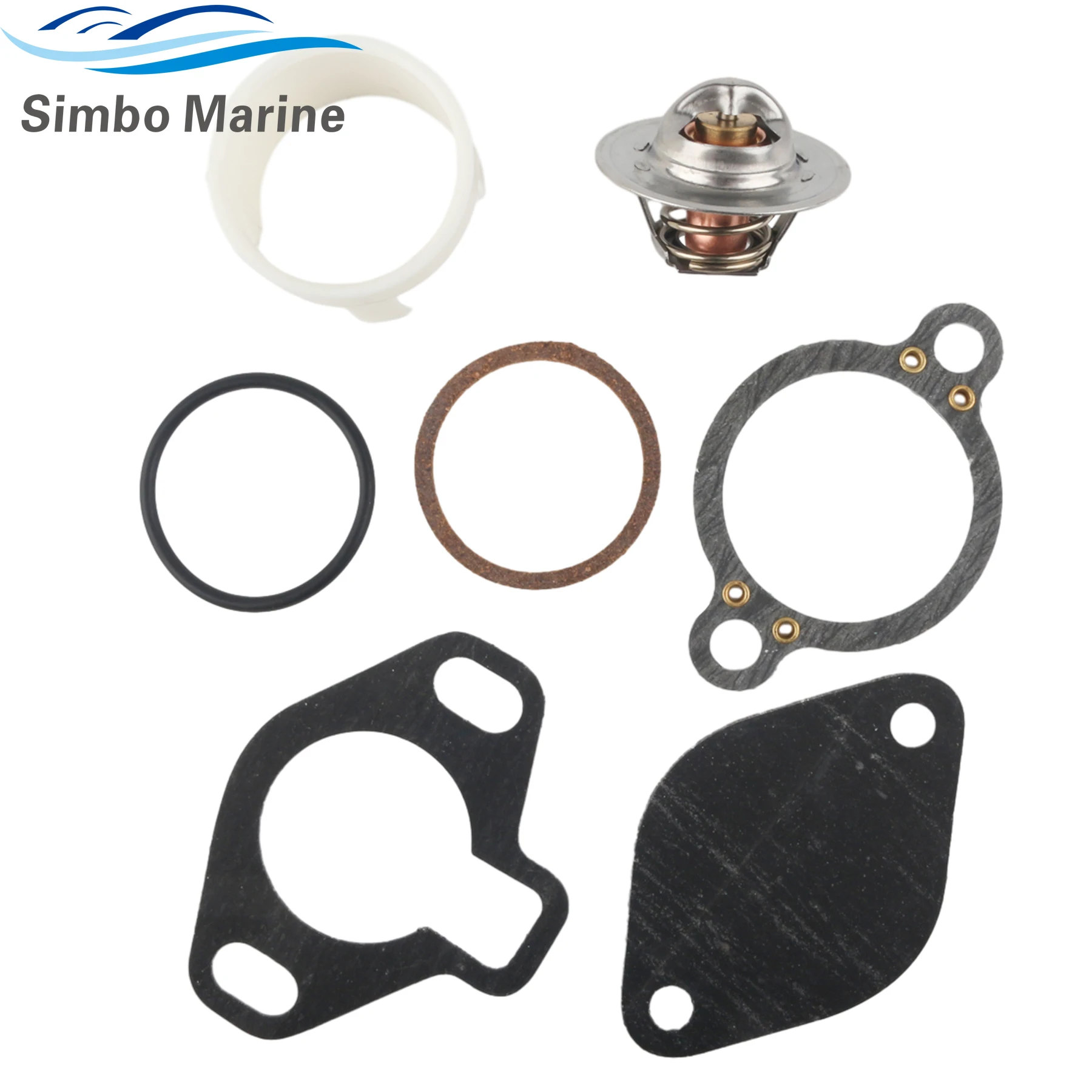 

For MerCruiser 807252Q5 160° Thermostat Kit 807252T2 with Plastic Sleeve 4.3L 5L 5.7L 7.4L V6 V8 807252T8 807252T5 18-3647