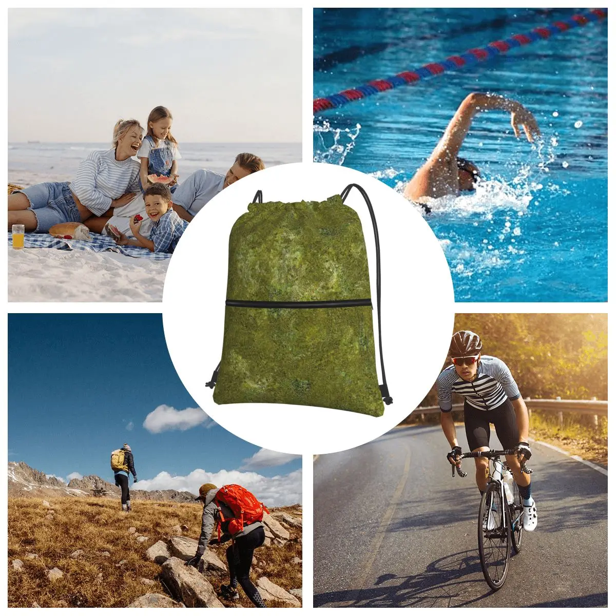 العشب Battlemat 36x36 حقائب الظهر متعددة الوظائف المحمولة الرباط أكياس الأحذية حقيبة كتب للطلاب رجل امرأة