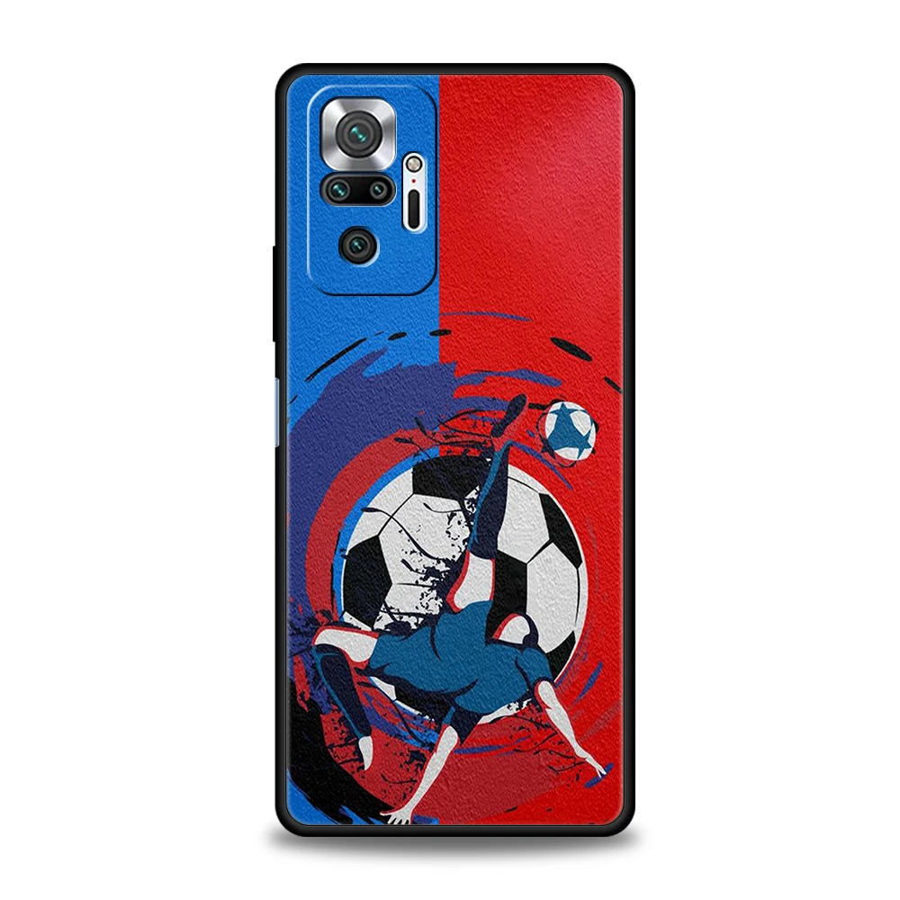 Football Sport Soccer Phone Case Cover for Redmi K50 Note 10 11 12 11T Pro Plus 8 8T 9S 9 K40 Gaming 9A 9C Pro Plus Soft Shell