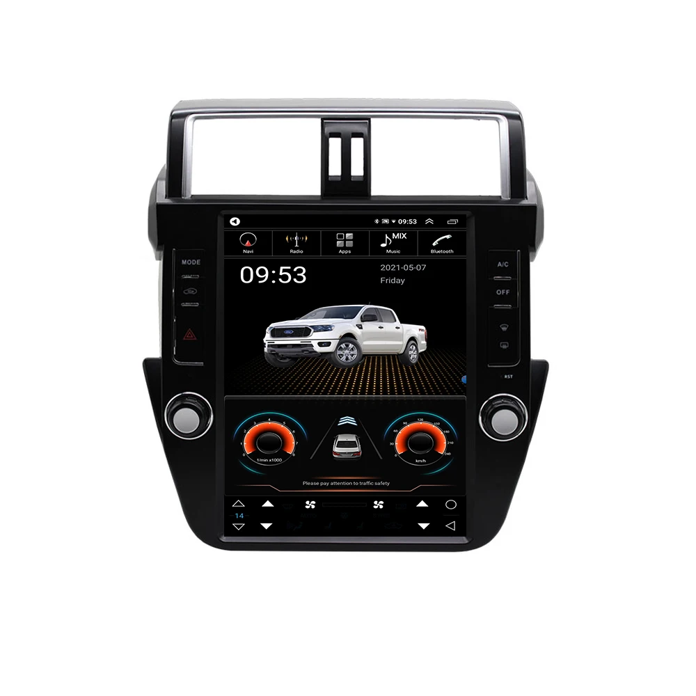 256G Tesla Style Android Radio For Toyota Land Cruiser Prado 2014 - 2017 Car Multimedia Player Head Unit GPS Navi Stereo Carplay