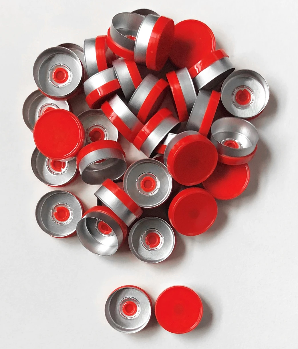 100Pcs 20Mm Kleur Opties Aluminium Plastic Cap Glazen Flacon Caps Seal Scheur Cap Aluminium Tops Voor Krimp glazen Flacon