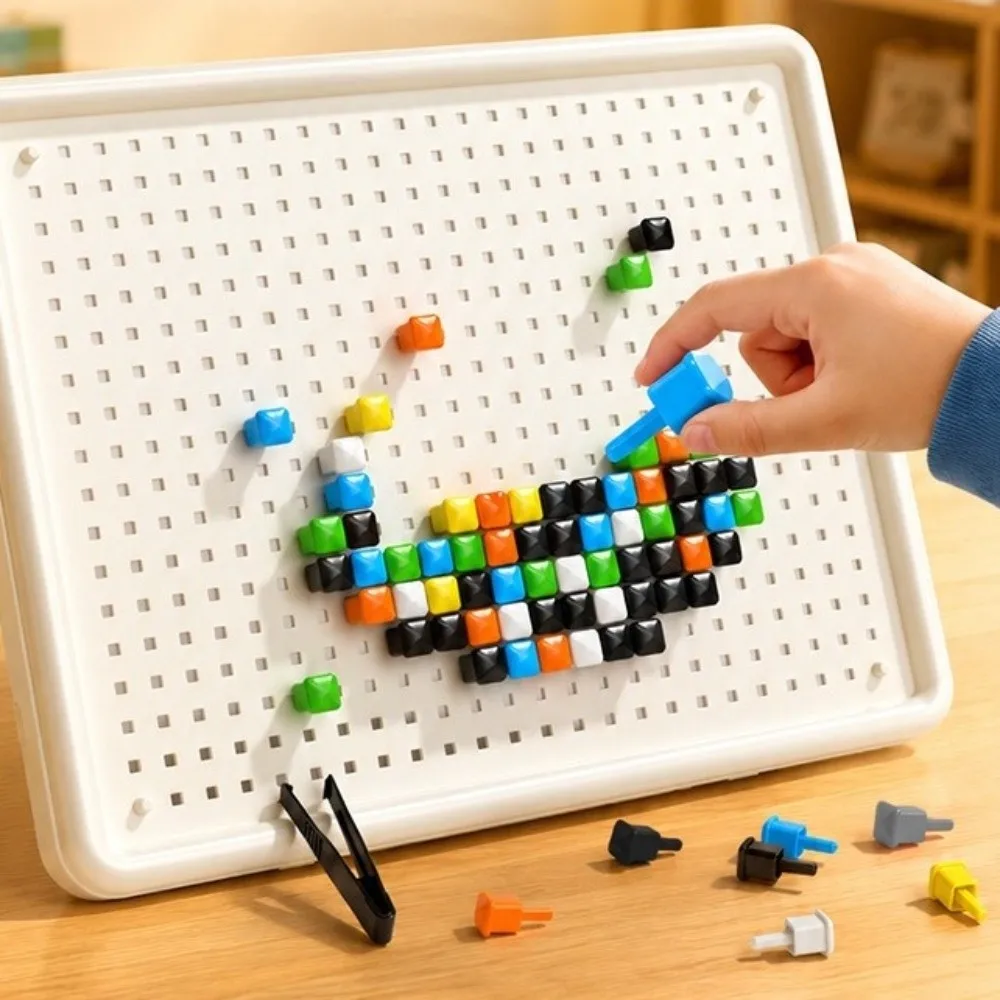 Montessori Concentration Mushroom Nail Brain Game Motor Skills Development Color Beads Large Particle Building Blocks