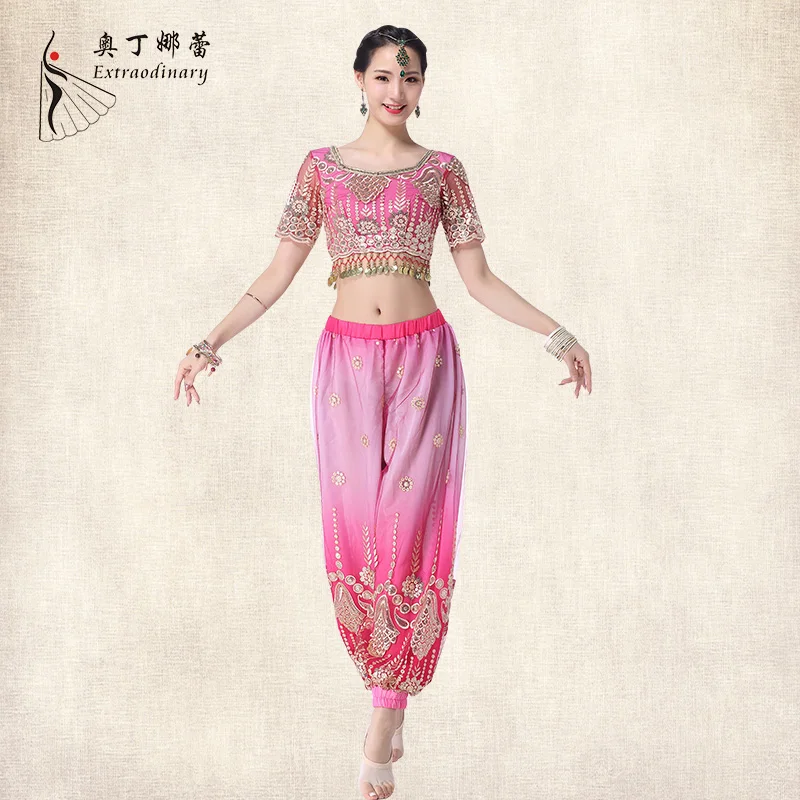 Indian Sari Dance Costume For Adult Women New Sexy Xinjiang Belly Dance Performance Costume Style Set Indian Traditional Dress