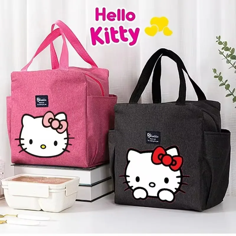 Hello Kitty Portable Lunch Drink Carrier Insulated Bag Fresh Cooler Pouch Food Thermal Box Tote Picnic Container Bag Kids Gift