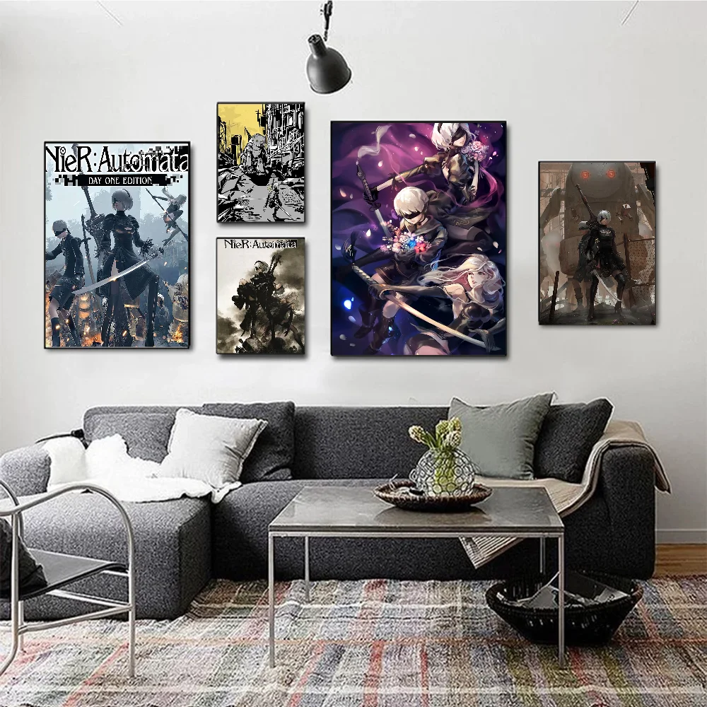 NieR Automata Vintage Posters Sticky Whitepaper Prints Posters Artwork Posters Wall Stickers