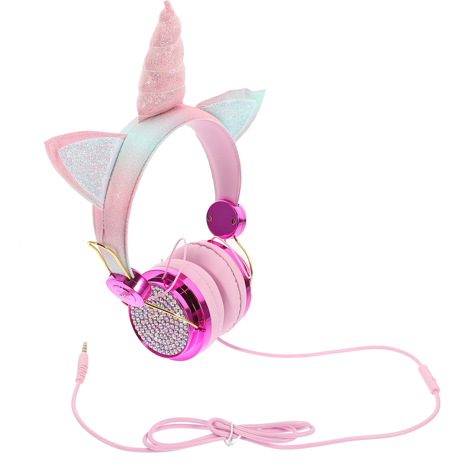 

Kids Headphones Unicorn Shape Rose Gold 85DB Volume Control Compatible Smartphone Tablet PC Adjustable Headbeam Cartoon Style