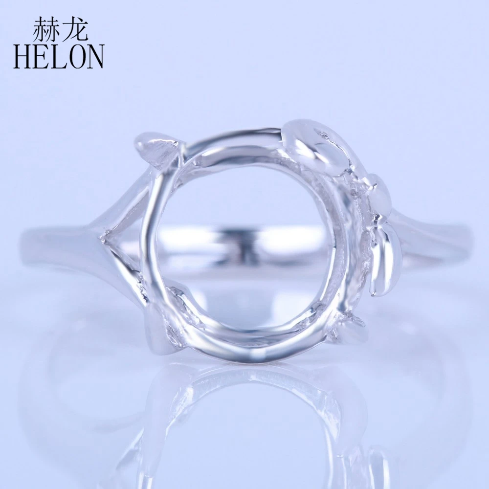 

HELON Oval Shape 10x8-11x9m Sterling Silver 925 Semi Mount Engagement Wedding Ring For Women Fine Jewelry