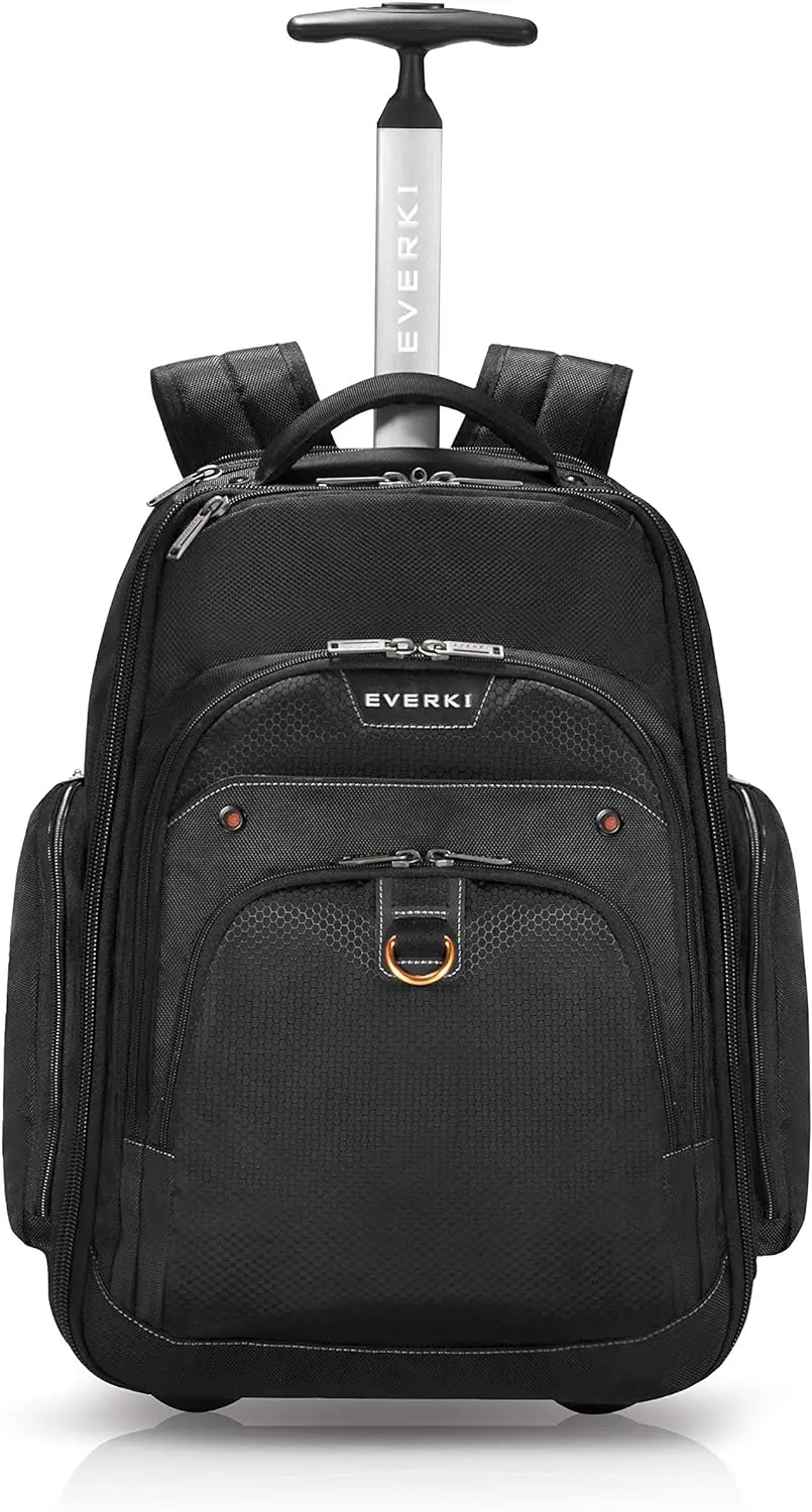 EVERKI Atlas Wheeled Laptop Backpack, 13-Inch to 17.3-Inch Adjustable Compartment, Business Professional (EKP122), Black, Large