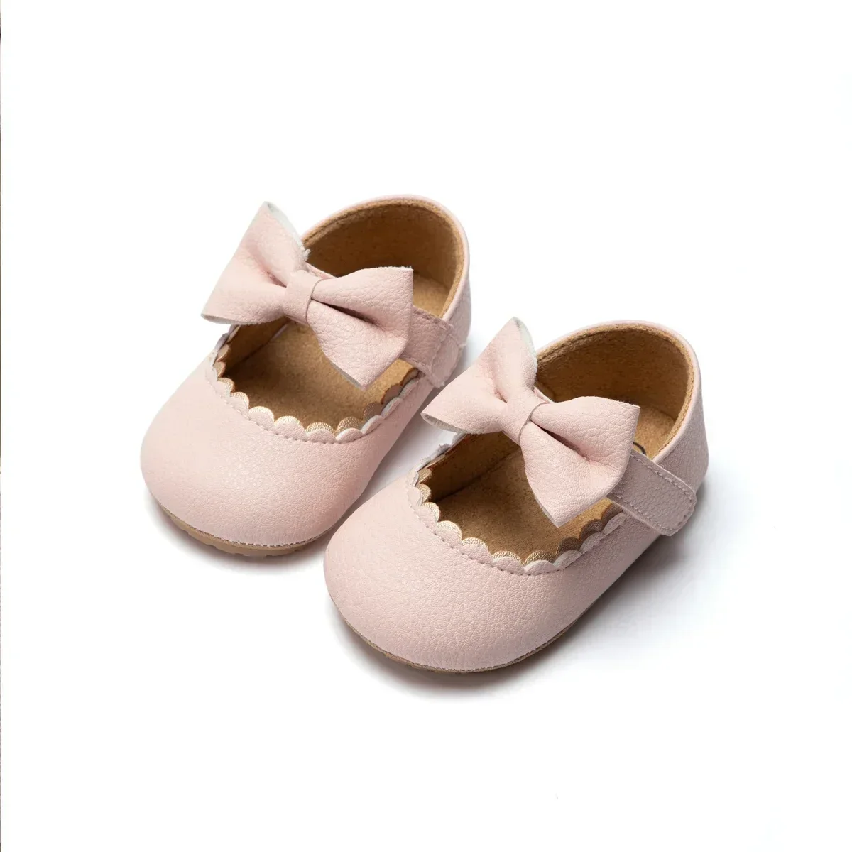 Chaussures de princesse décontractées pour bébés filles, chaussures pour tout-petits avec nœud papillon, semelle souple en caoutchouc non ald, chaussures plates en PU pour tout-petits