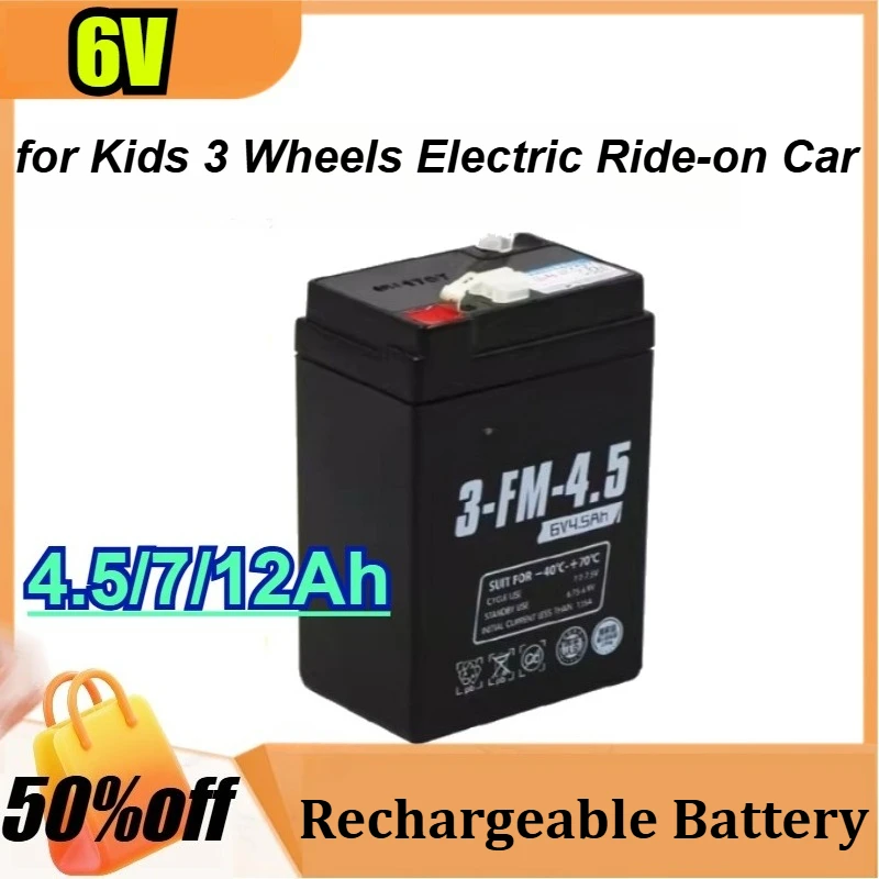 

For Children's Three-wheeled Electric Toy Car 6V 4.5/7/12Ah Large Capacity