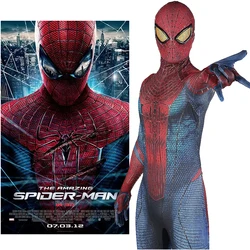 Amazing Spiderman Big Lens Cosplay Superhero Spider Male Andrew Garfield Zentai Outfit Halloween Costume Spandex Bodysuit Adult