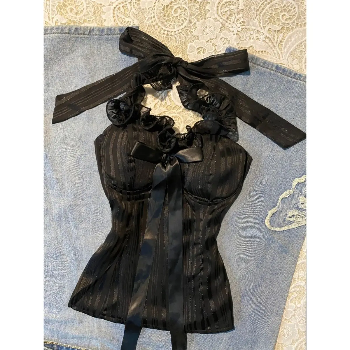 

Сексуальный Холтер Винтаж Готический Лук Y2k Одежда Панк Американский Ретро 90-х Harajuku лук Майка Горячая Девушка Уличная Одежда Сладкий Гранж Эмо Футболки