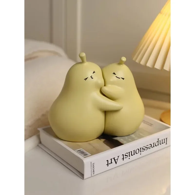 1-Hug Pear Ceramic TV Cabinet Ornament Home Furnishing Living Room Desktop