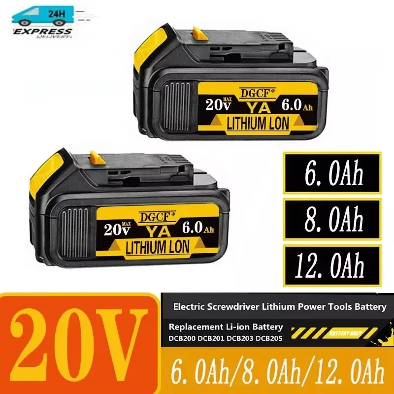 

100%Original NEW DCB200 20V 6Ah Battery Compatible with dewalt power Tools 18V 12Ah rechargeable electric tool Lithium batteries