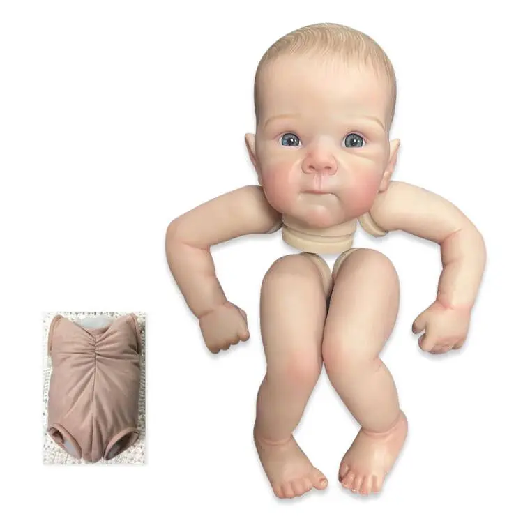 NPK 18inches Already Painted Bebe Bettie Doll Kits Reborn Doll Unassembly DIY Reborn Doll Kit Gift for Children