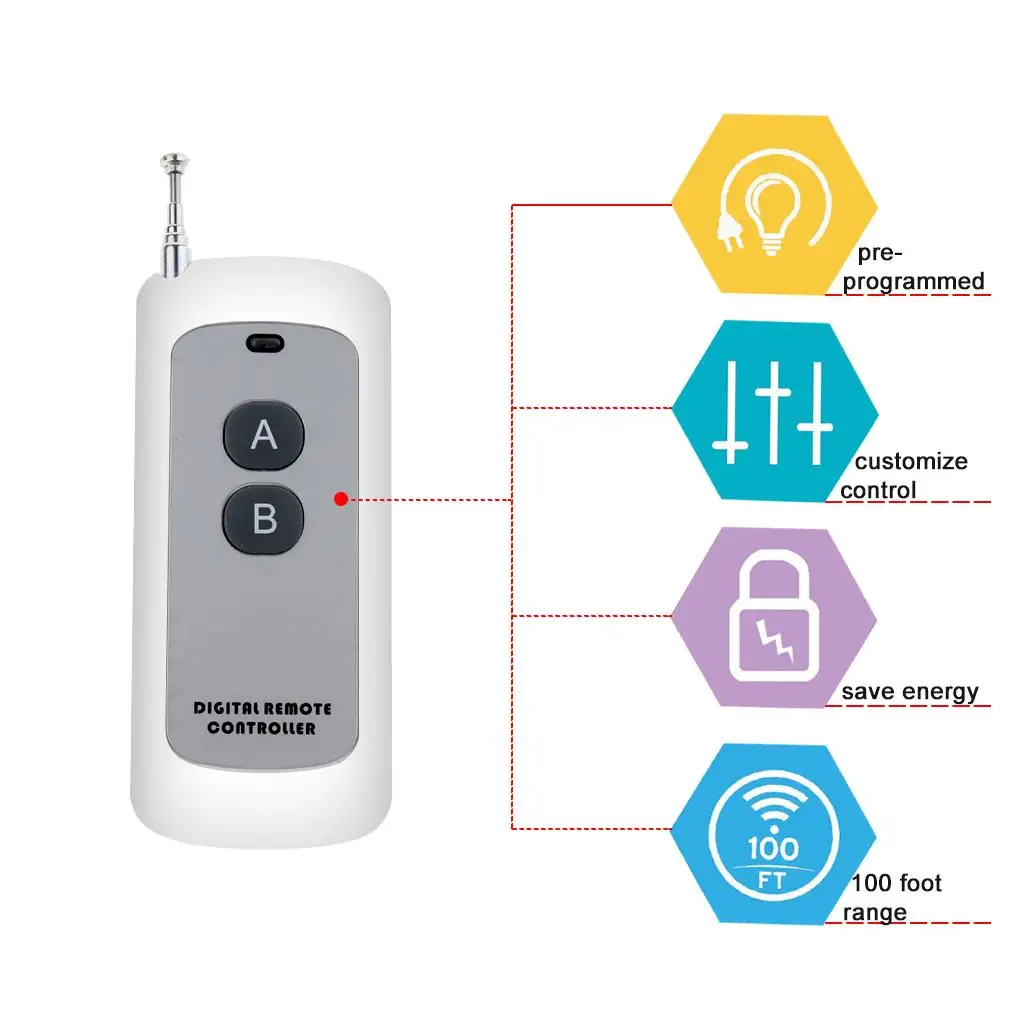 1000M 1 Channel 433MHz Universal High-power Wireless Digital Remote Control