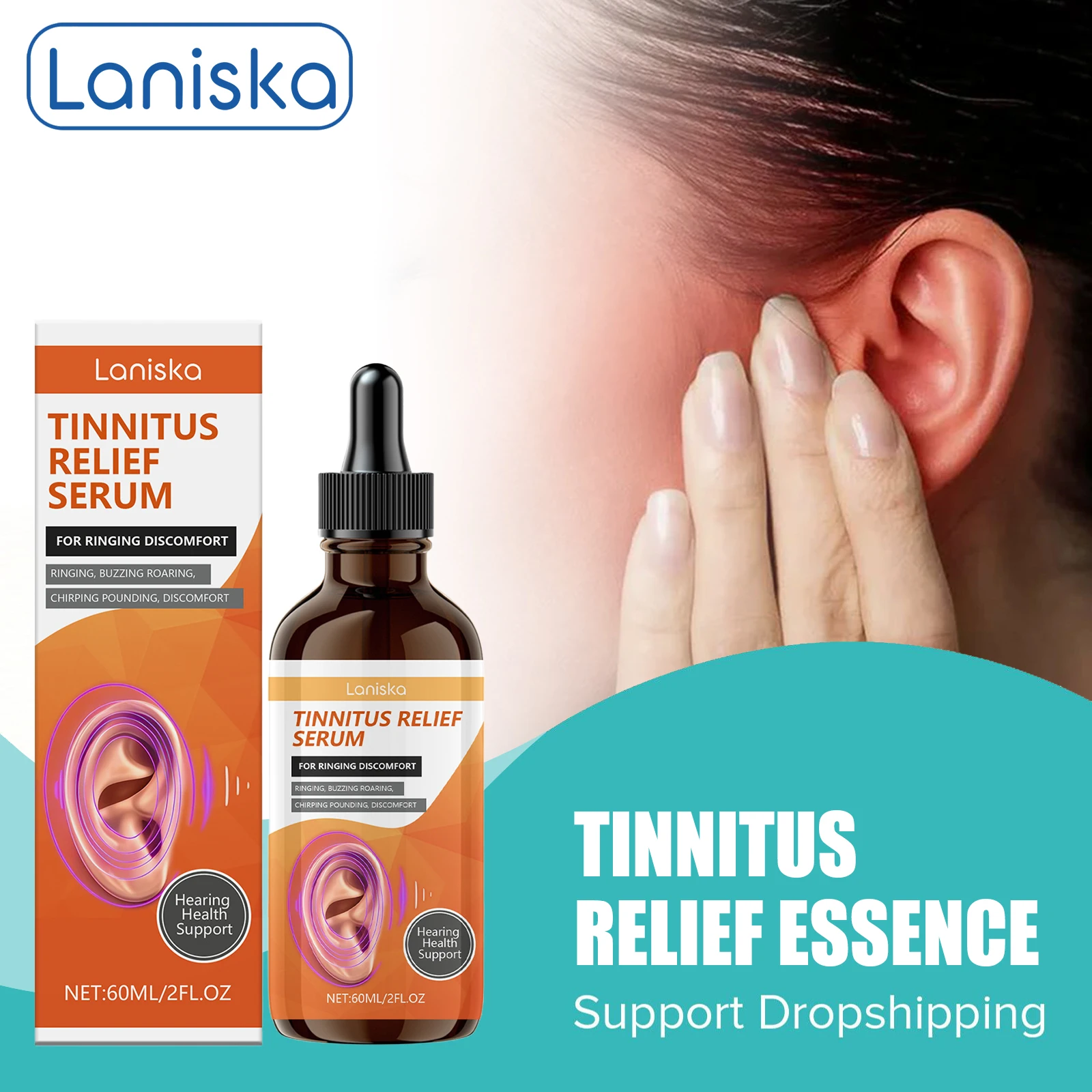 

​Tinnitus Relief Drops Relieve Tinnitus Discomfort Ear Cleaner Anti Otitis Protect Listening Ear Ringing Relieving Care Serum