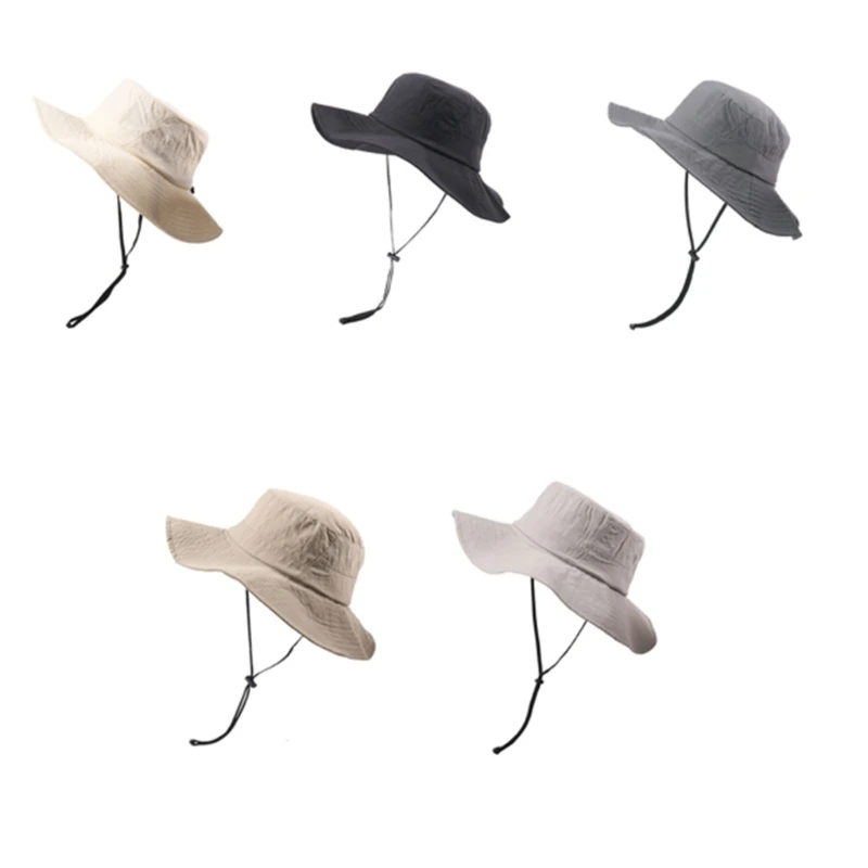 

49ME Large Brims Fisherman Hat Sunproof Quick Dry Nylon Fishing Hat For Adult Unisex