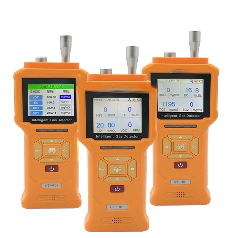 

Suction pump four-in-one gas detector GT903 combustible oxygen carbon dioxide hydrogen sulfide gas alarm