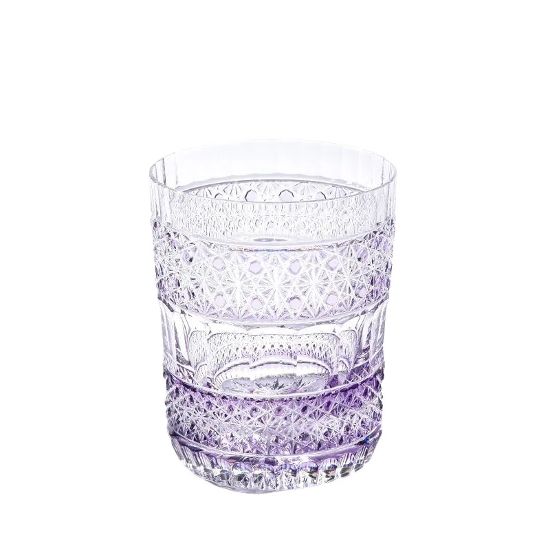 Edo cut purple fluctuation light luxury imported Czech handmade crystal whiskey foreign wine cup