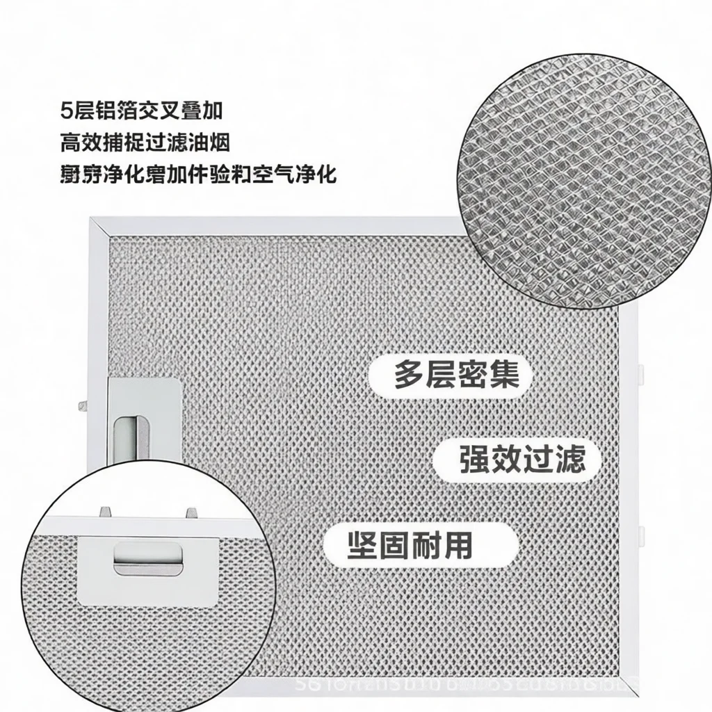 Picture 4: Efficient Range Hood Oil Filter Aluminum Mesh Screen Replacement Kitchen Exhaust Ventilation Part Heat Resistant Panel