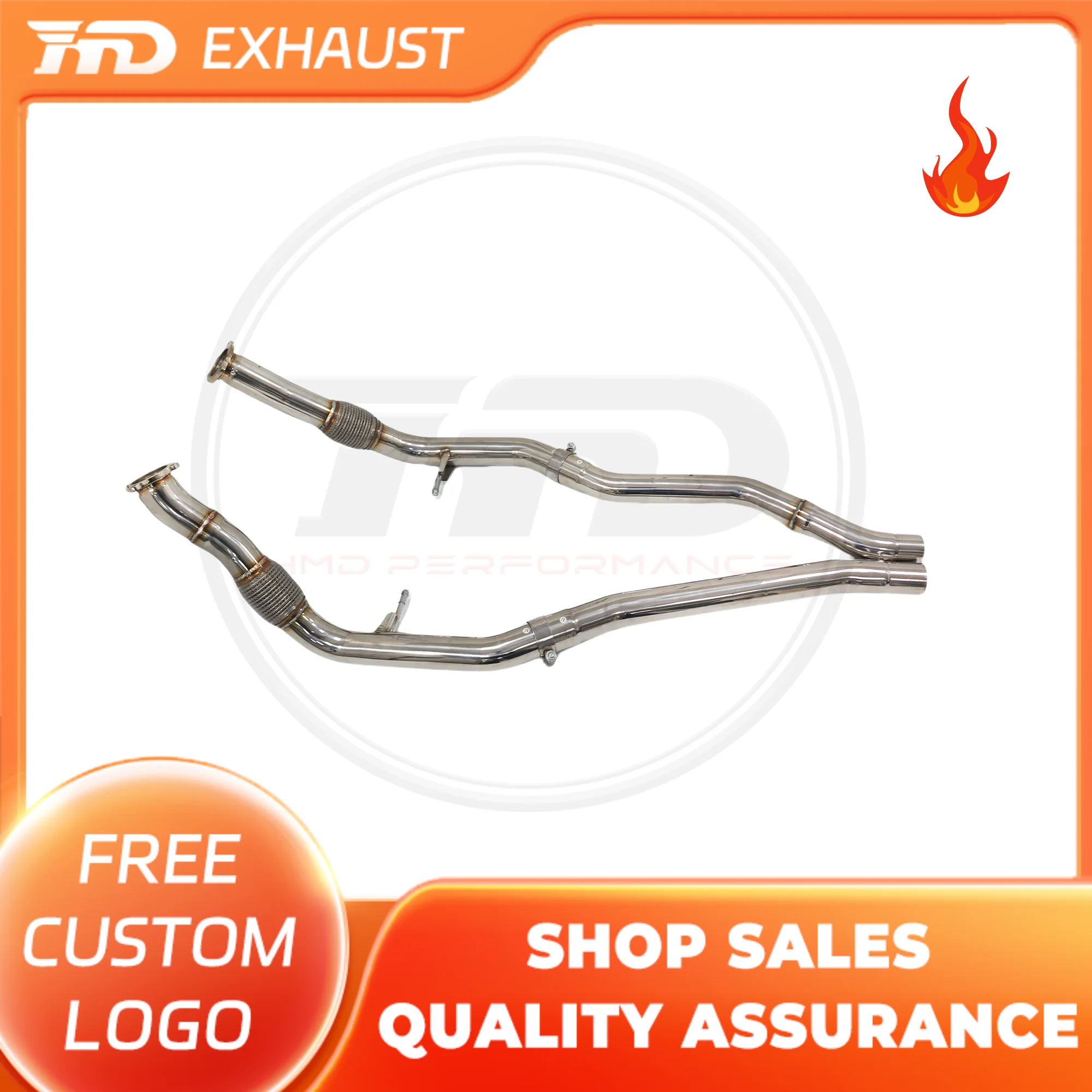 

HMD Exclusive customization Stainless Steel Exhaust Pipe System Performance Middle Pipe For Porsche cayenne 9YO 2.9T Race Tube