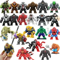 Marvel Comics Superhero Character Building Blocks Set - Thanos Hulk Venom Puzzle Assembly Educational Toys for Kids Gifts