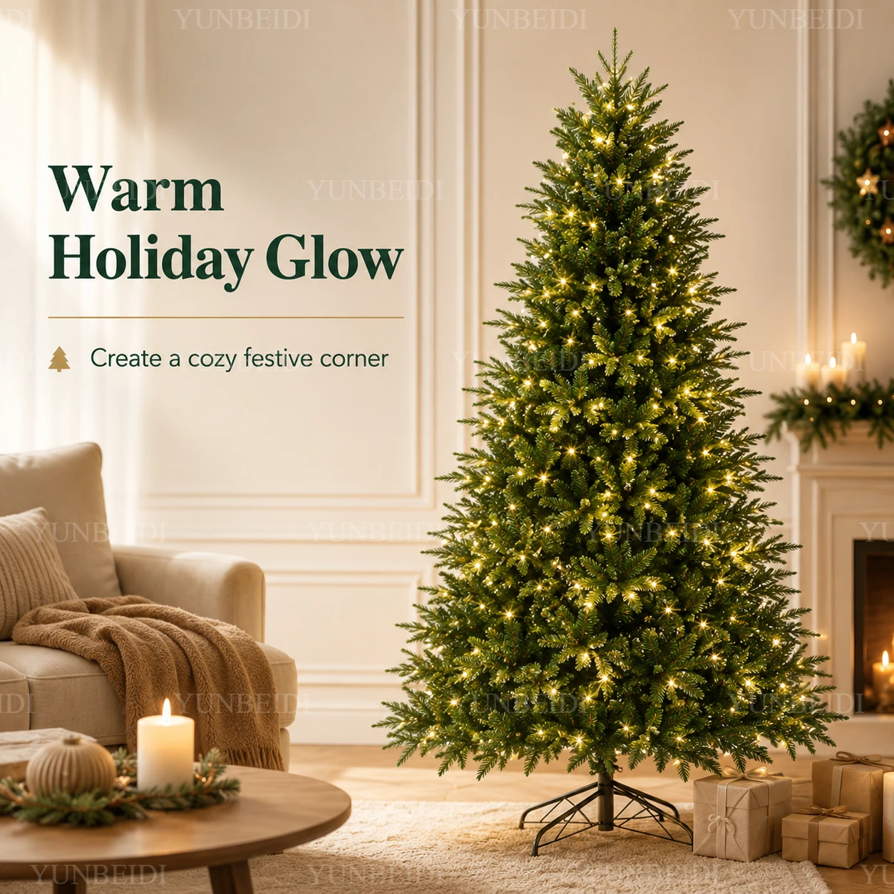 Pohon Natal Artifisial PE&PVC - Home Decor Lighting Tree ulasan dan harga