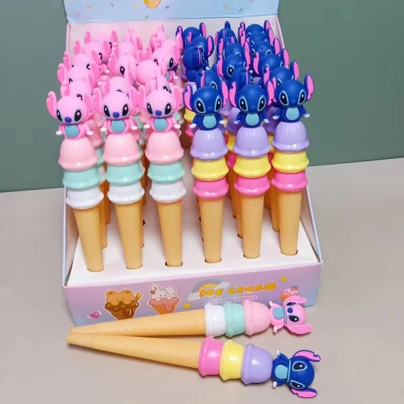 36pcs Disney Cute Interstellar Baby Stitch Ice Cream Neutral Pen 0.5 Student High Beauty Stationery Supplies Signature Pen Gift