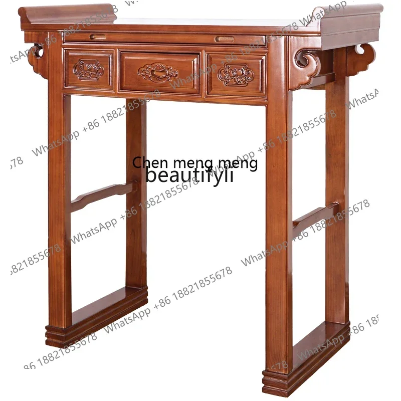 

xz1Chinese Style Buddha Shrine a Long Narrow Table Altar Household Living Room Buddha Table Economical God of Wealth Worship Tab