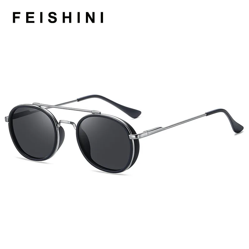 

MIZHO Real Visual Polarized Women Sunglasses UV Protection Eyewear Plastic Oval Men Vintage Sun Glasses Metal PUNK