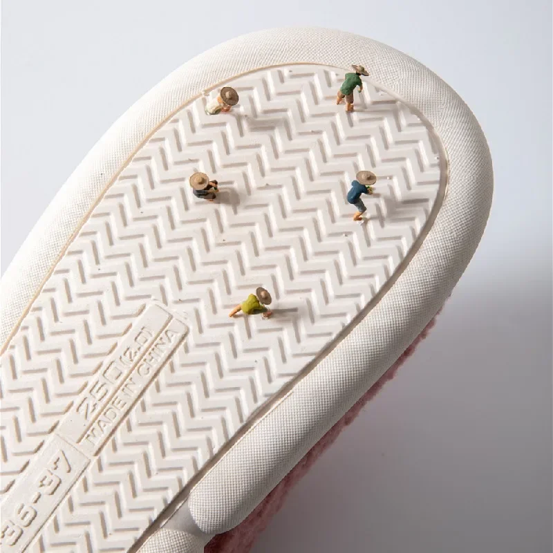 Cotton slippers female winter home warm simple indoor household mute soft bottom month plush slippers male winter