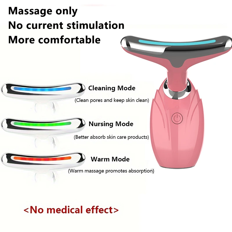 Massageador facial e de pescoço, ferramenta facial, dispositivo recarregável de beleza de pescoço, massageador de pescoço, dispositivo de beleza para cuidados domiciliares