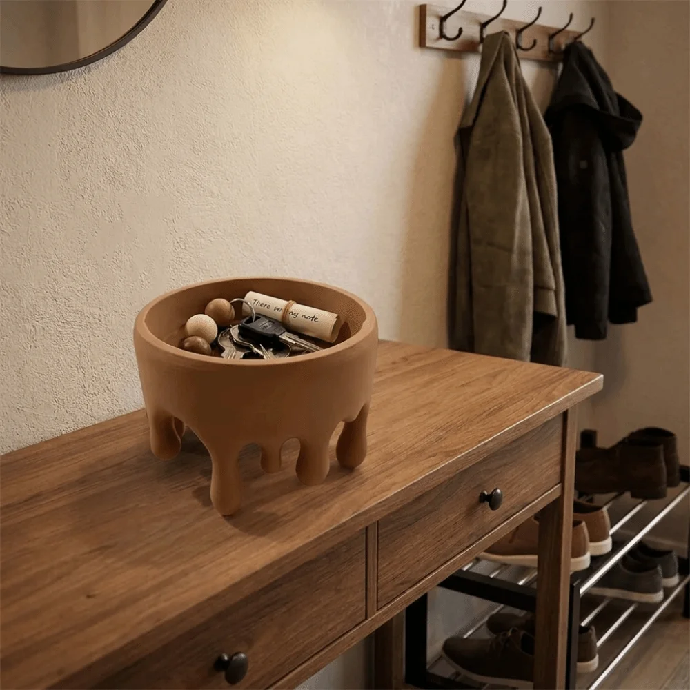3D Printed Water Drop Flower Pot Multi-Functional Unique Jewelry Storage Tray Modern Style Plastic Abstract Plant Pot Garden