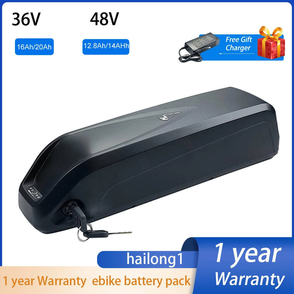 

Hailong 36V 48V Down Tube Batteries 14Ah 12.8Ah 16Ah 17.5Ah for 250W 350W 500W 750W 1000W with Charger