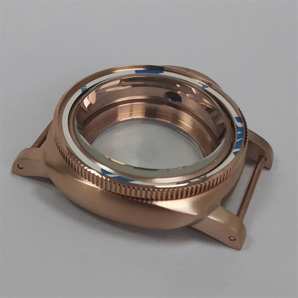 PVD Rose Gold Case 42mm Stainless Steel Watch Case for NH35 NH36 Movement with Rose Gold Inner Shadow Chapter Ring NEW DIY